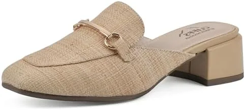 cliffs by white mountain womens quin low block heel loafer style mule naturalraffia 11 m